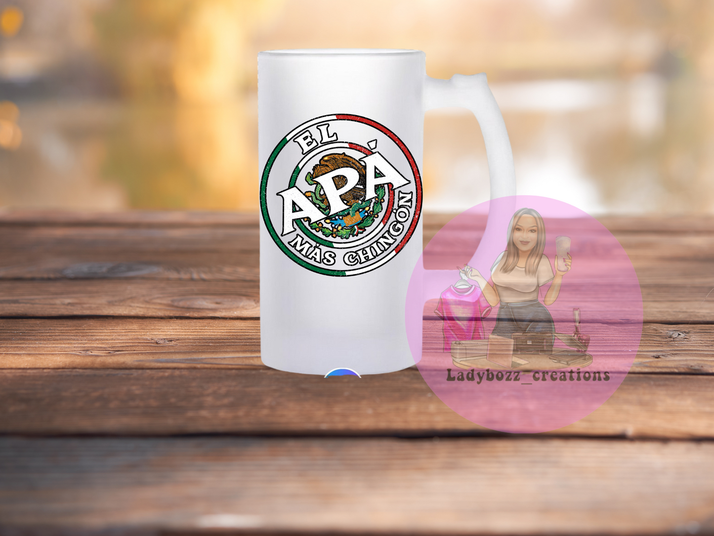 Chingon/papa/dad/mama/Familia Beer mugs