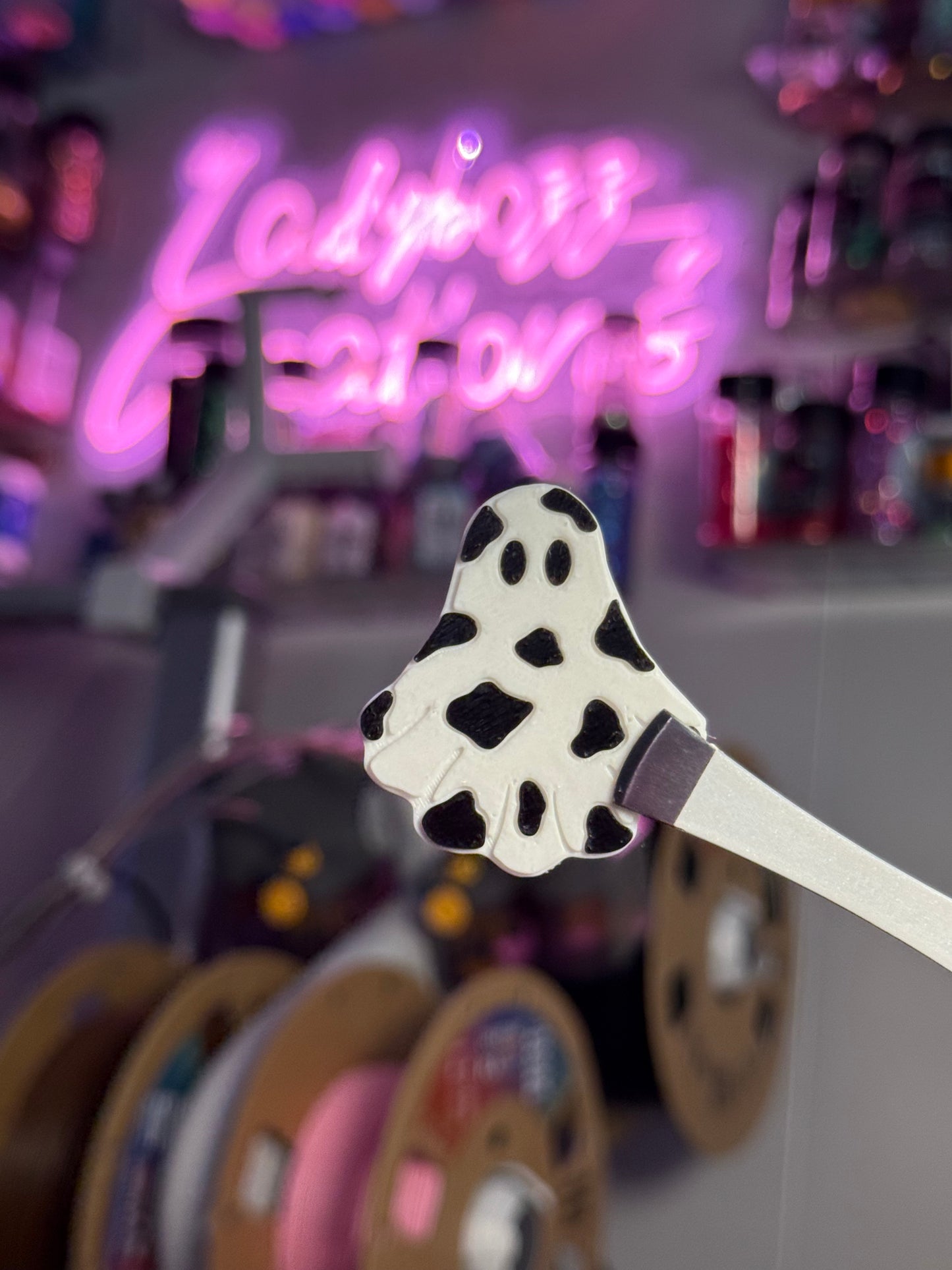 Cow Ghost print STRAW TOPPER ONLY