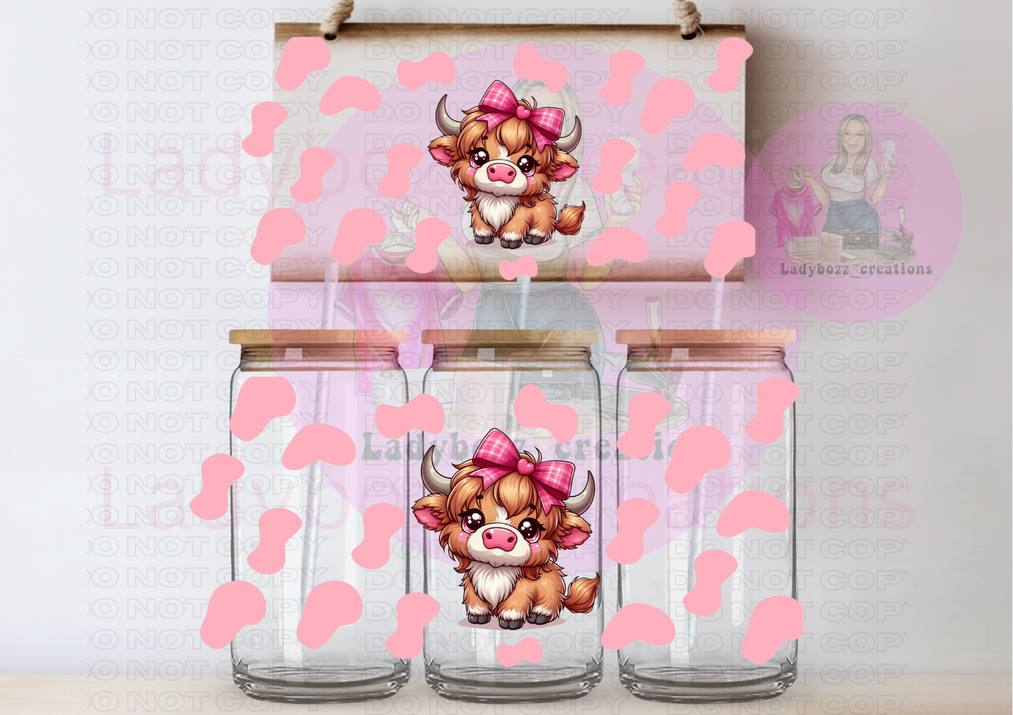 Highland Cows set of 3 Wraps