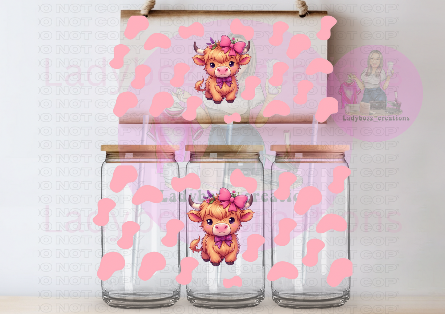 Highland Cows set of 3 Wraps
