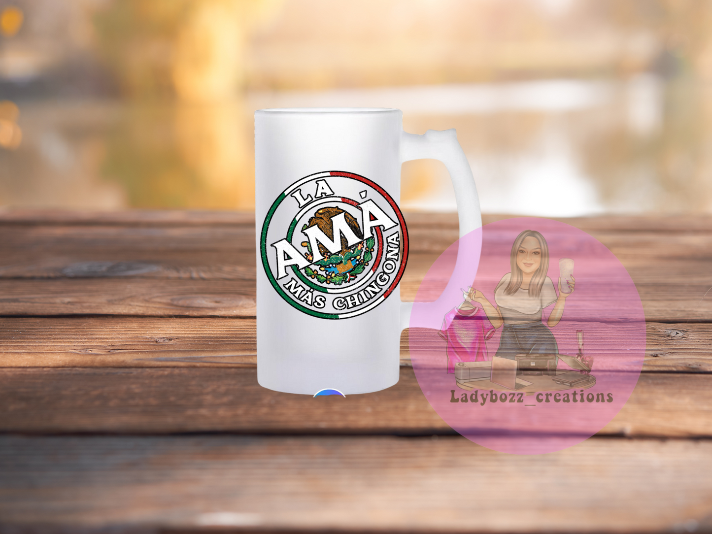 Chingon/papa/dad/mama/Familia Beer mugs