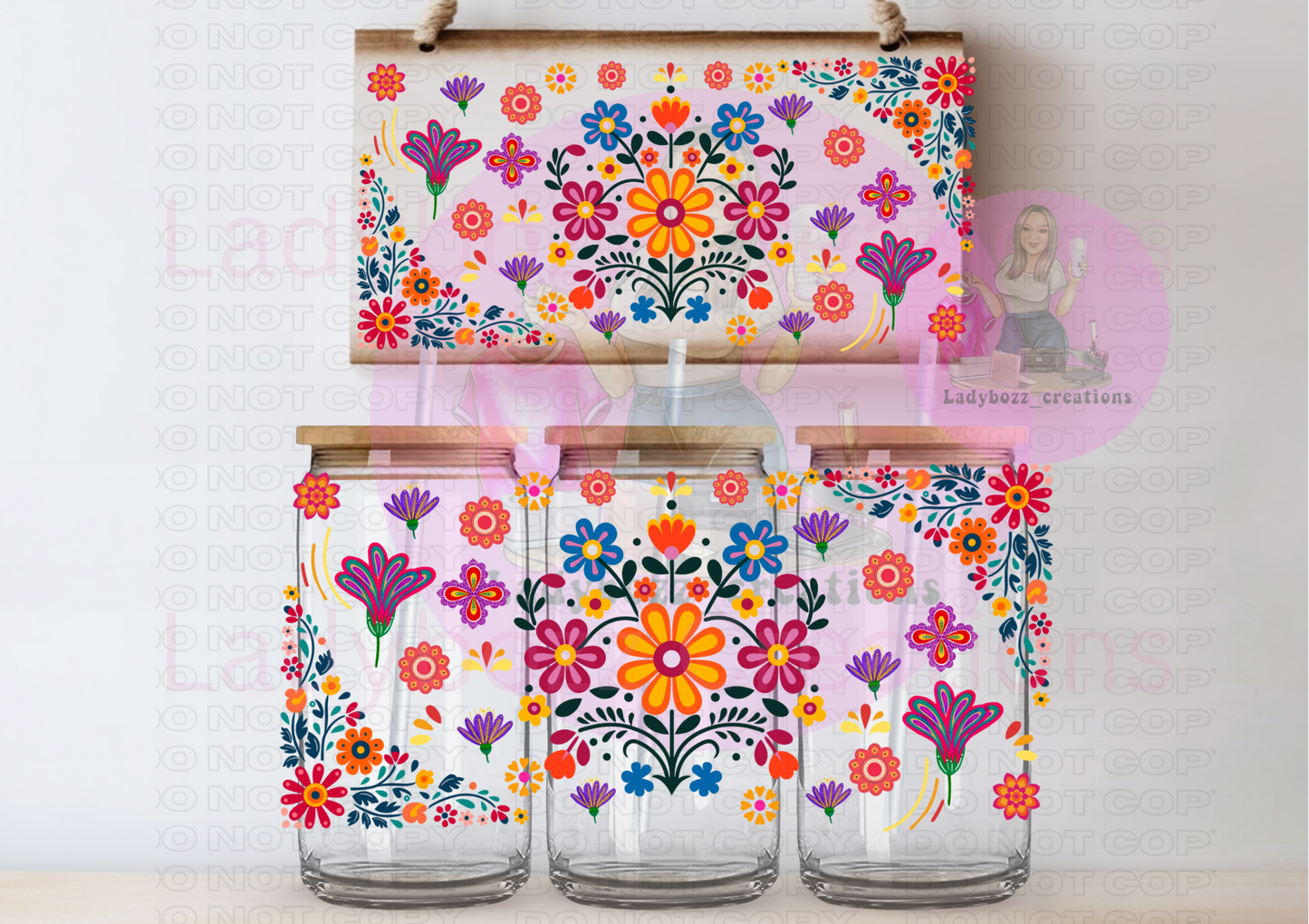 Faux Embroidery Set of 2 Wraps