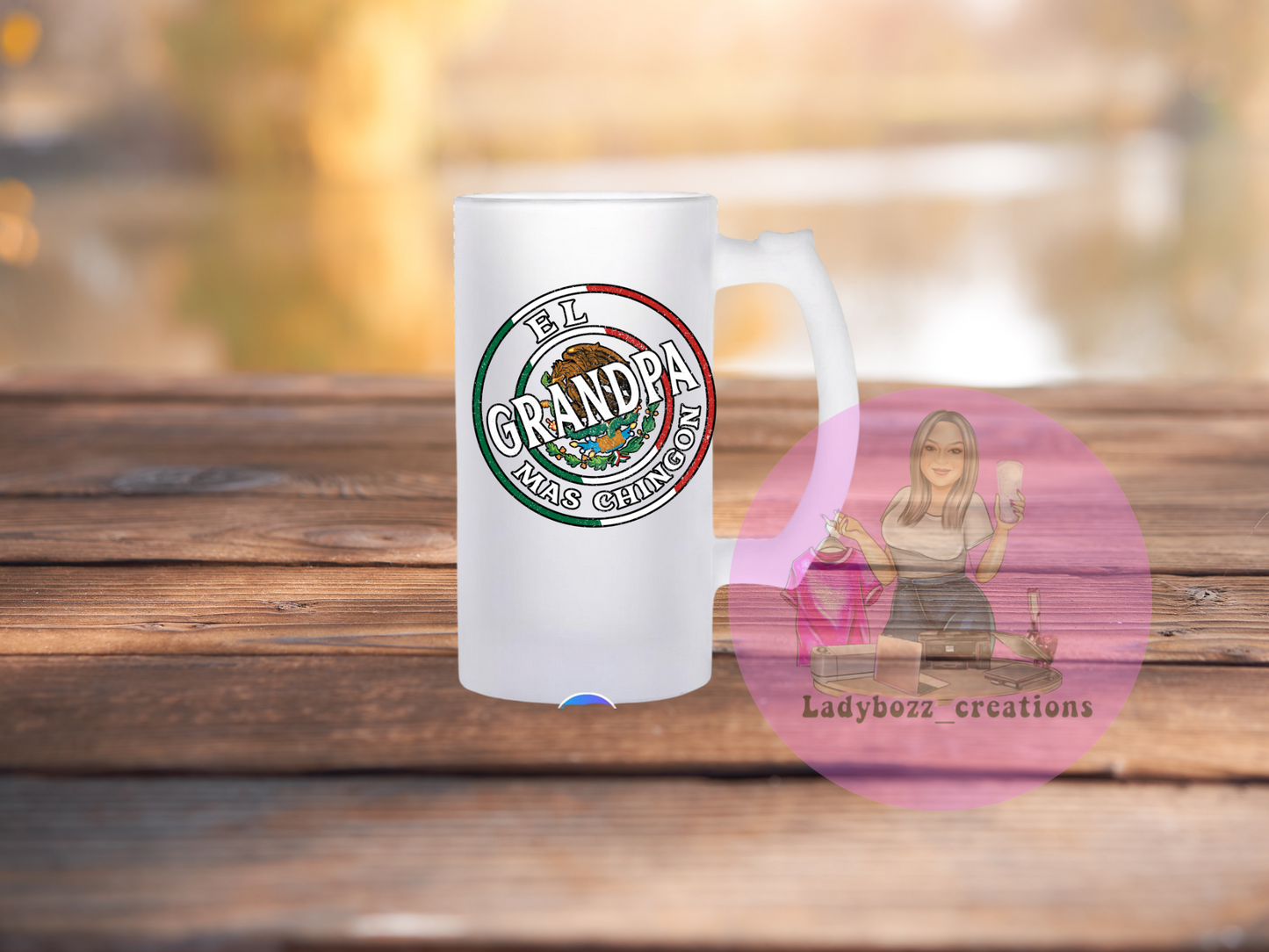 Chingon/papa/dad/mama/Familia Beer mugs