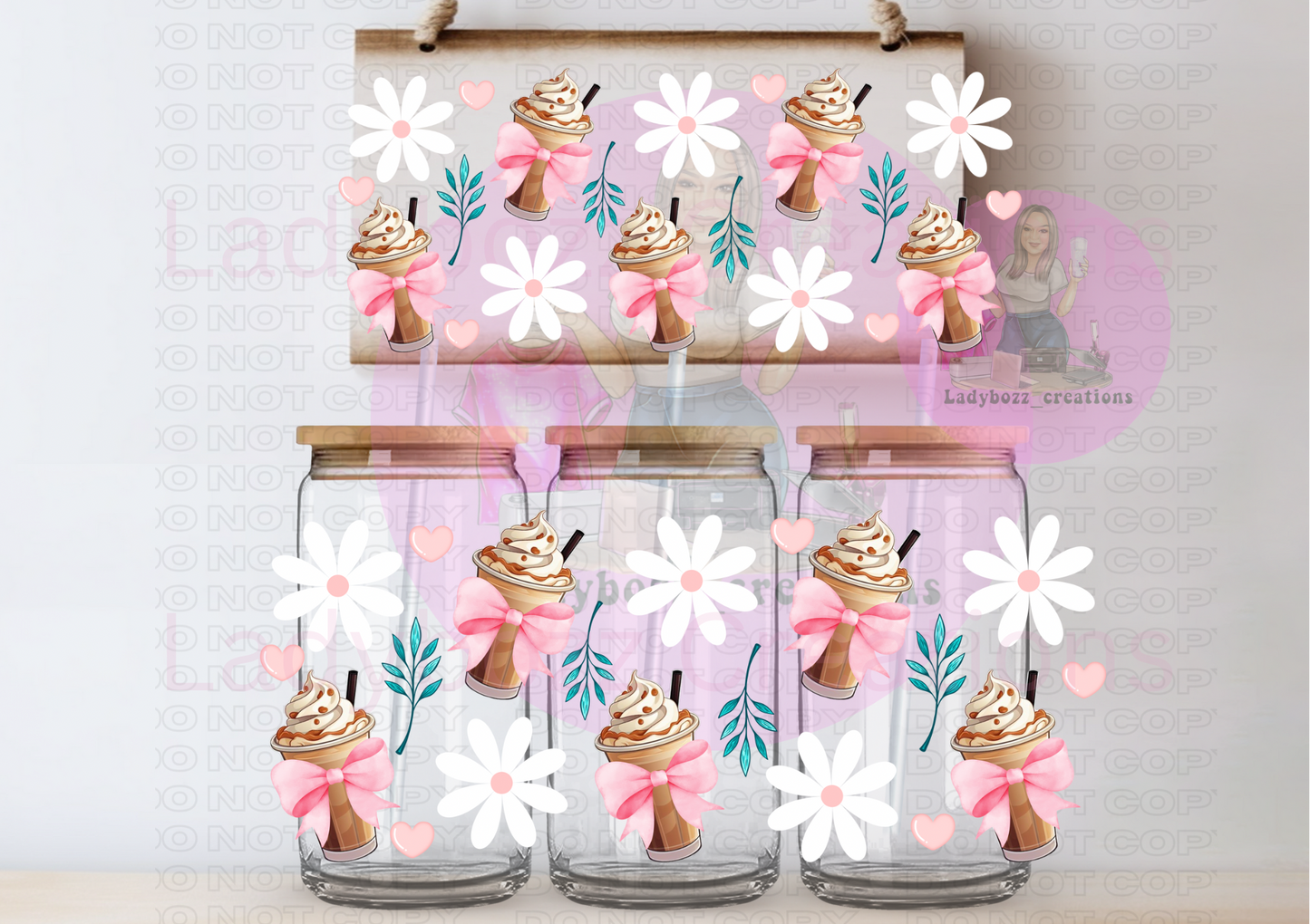 SET OF 5 WRAPS COFFEE/Energy/coquette bow/small business mama