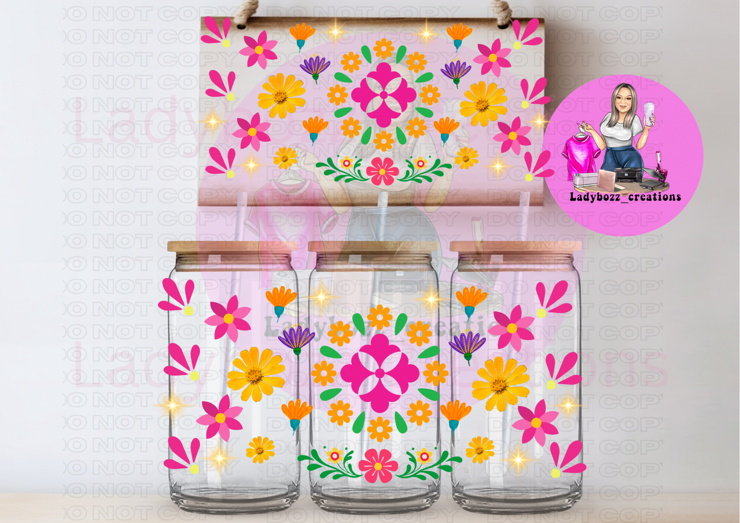 Faux Embroidery Set of 2 Wraps
