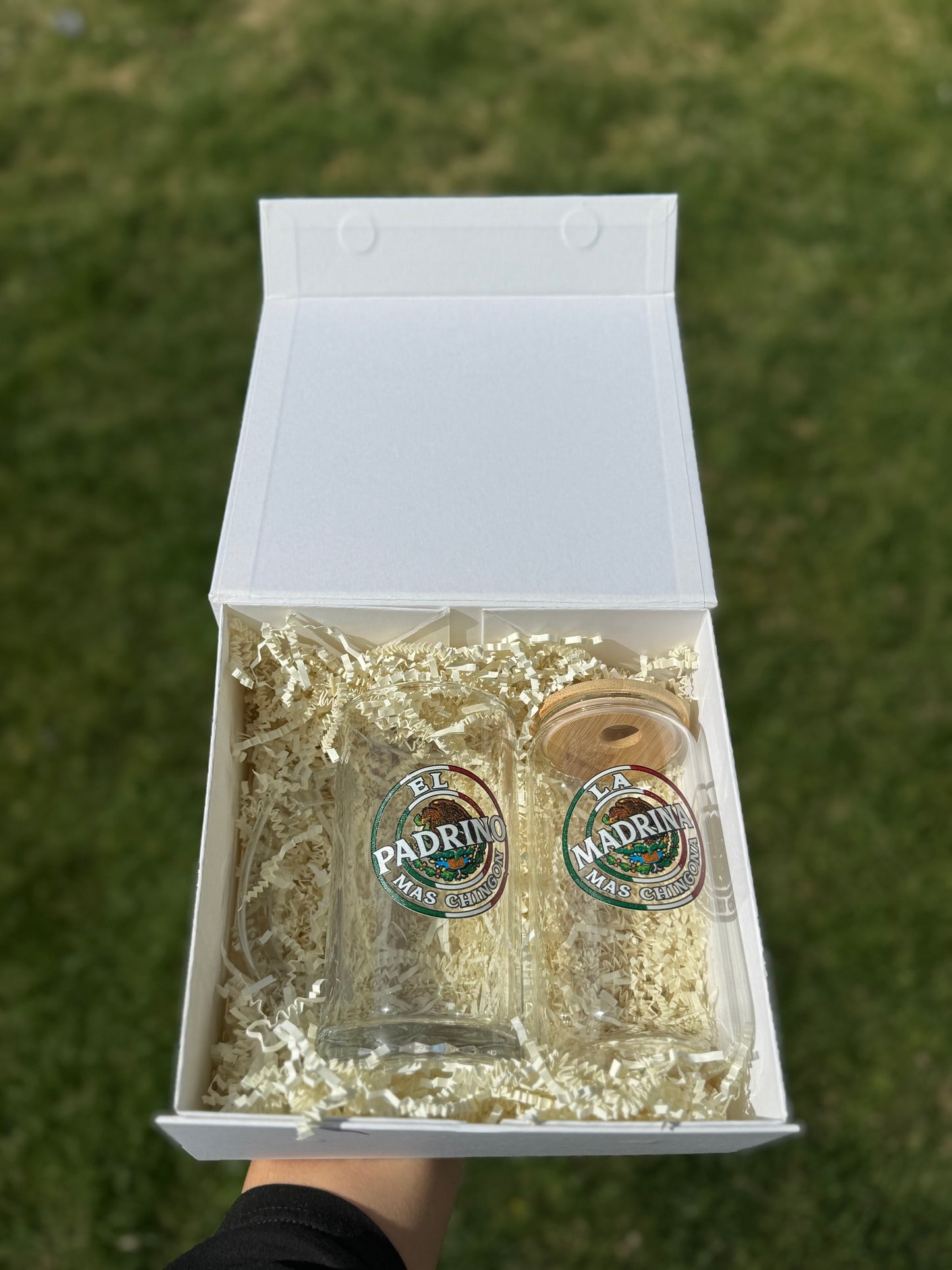 Madrina Libbey Cup and Padrino Beer Cup