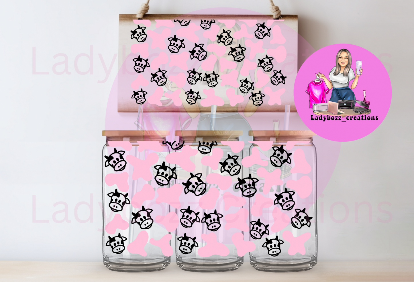 Cow with Pink Cow Print