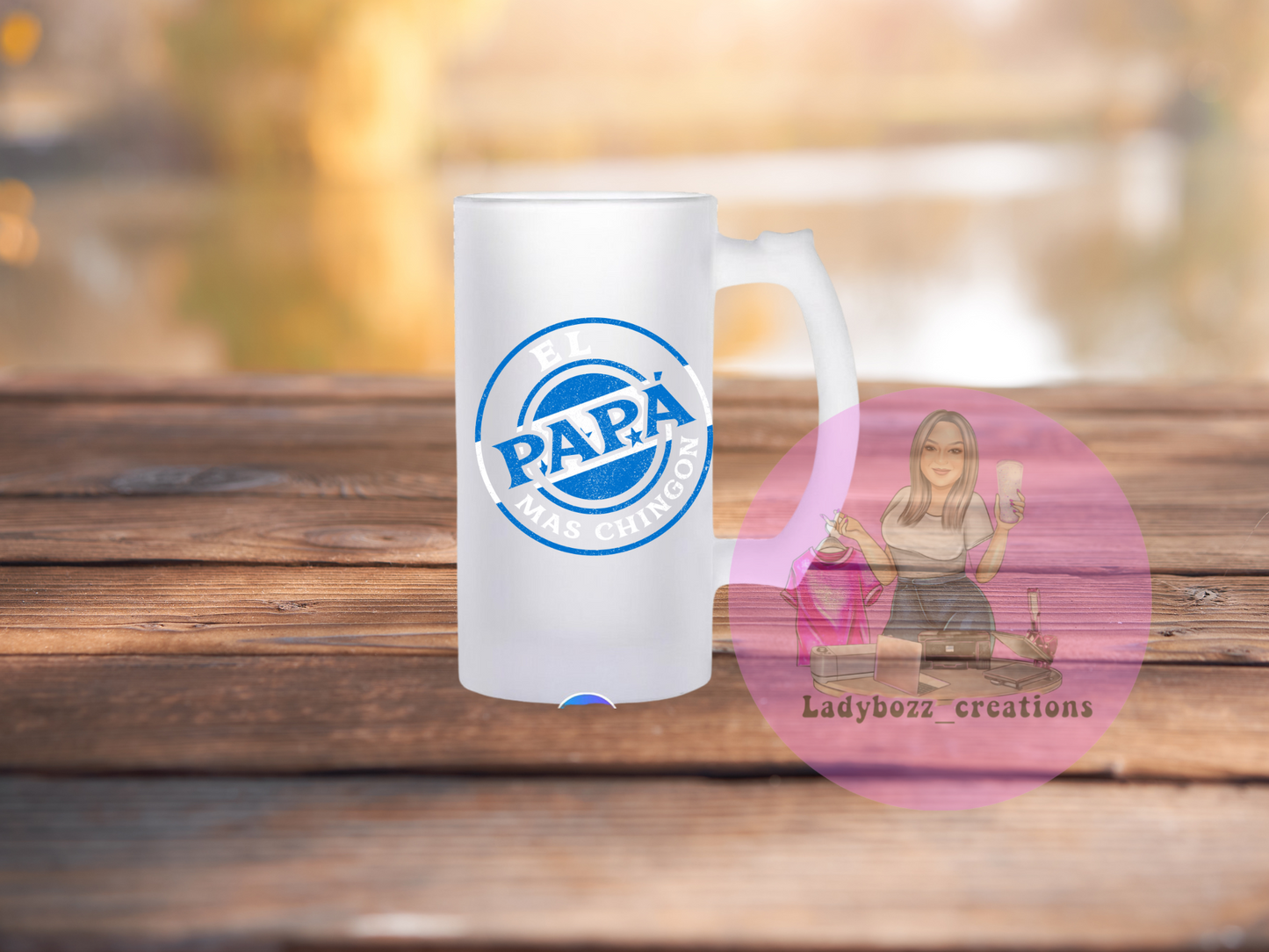 Chingon/papa/dad/mama/Familia Beer mugs