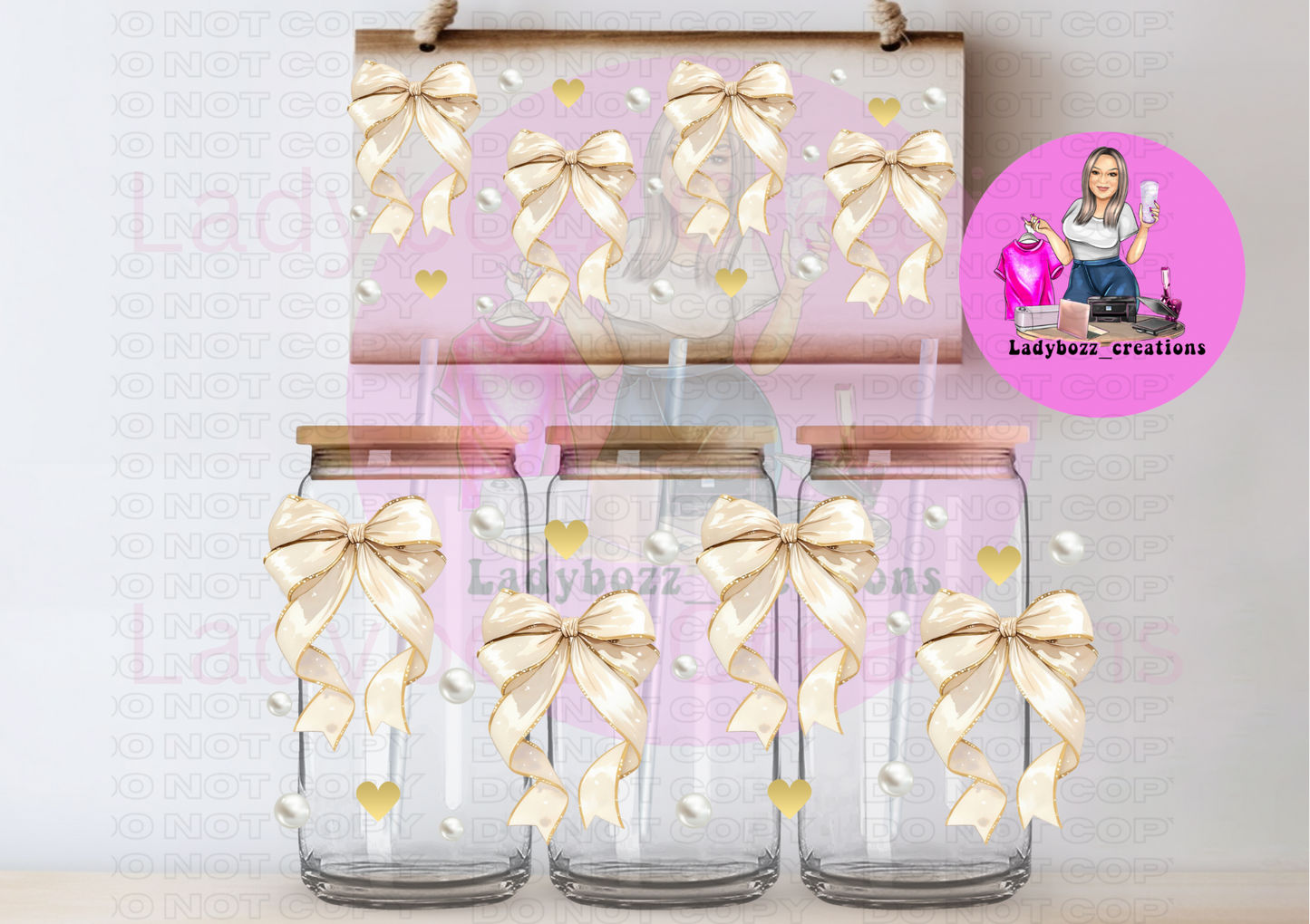 SET OF 5 WRAPS COFFEE/Energy/coquette bow/small business mama