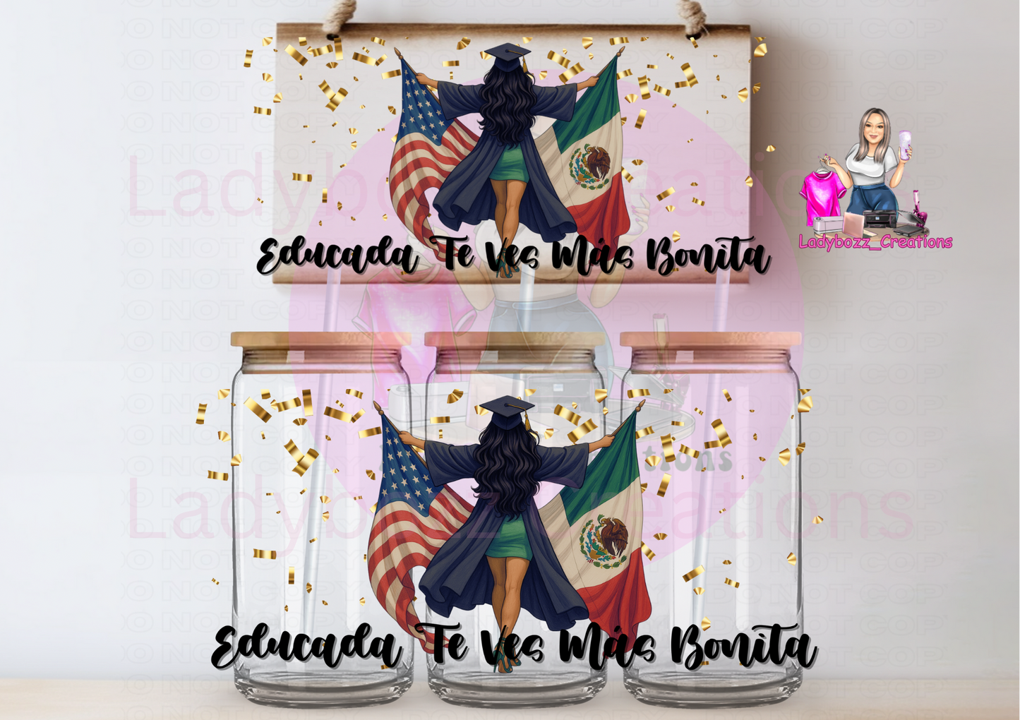 Mexican American Graduate/set of 2 wraps
