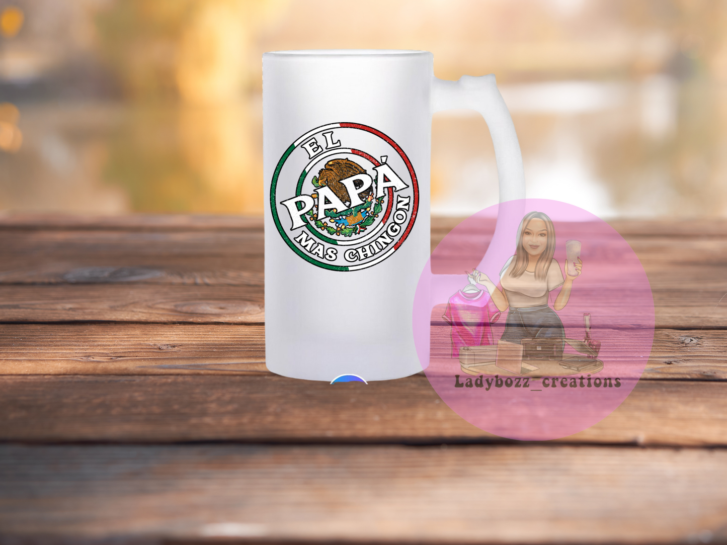Chingon/papa/dad/mama/Familia Beer mugs
