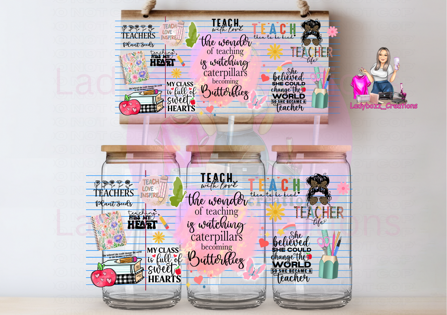 Teachers/Ms. Rachel/Set of 4 wraps
