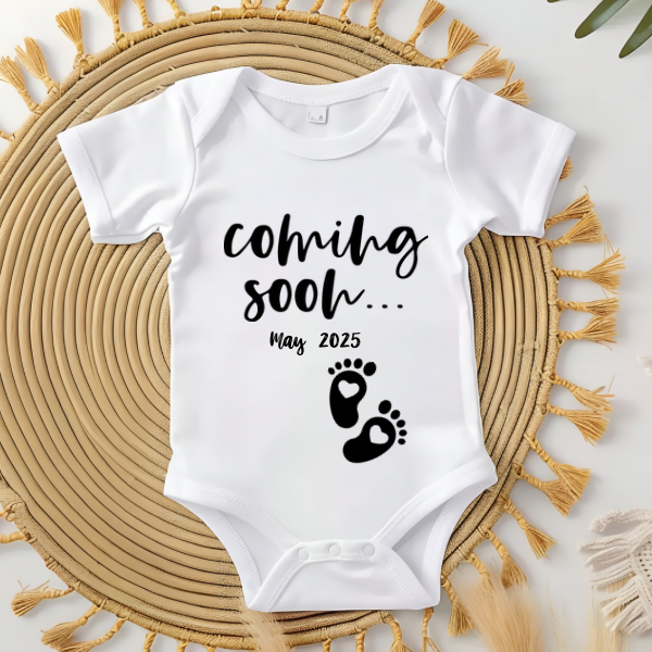Simple Baby Onesie Announcement