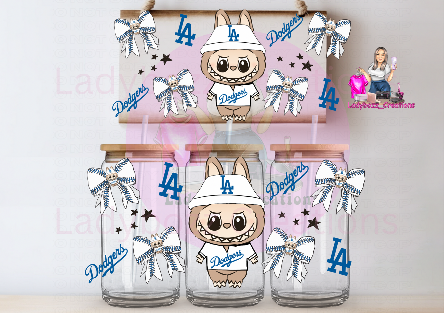 Dodgers Libbey Cup with straw topper