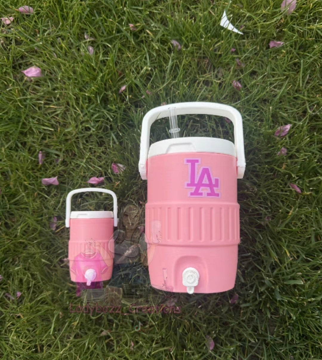 LA 3D Printed Cup Can Holder with Handle + Straw (Optional Keychain Add-On)
