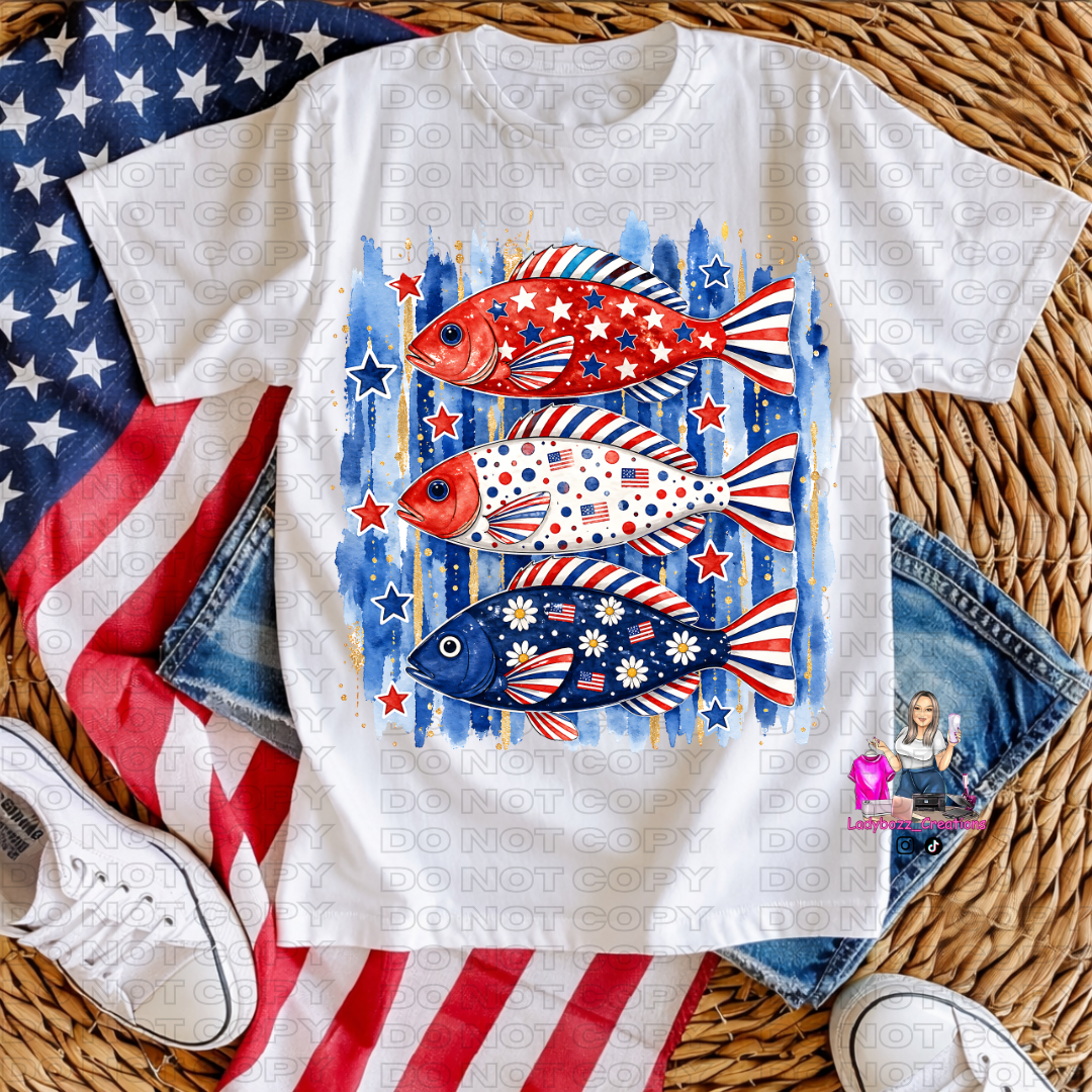 4th of July/Fish/Tshirt or print only/