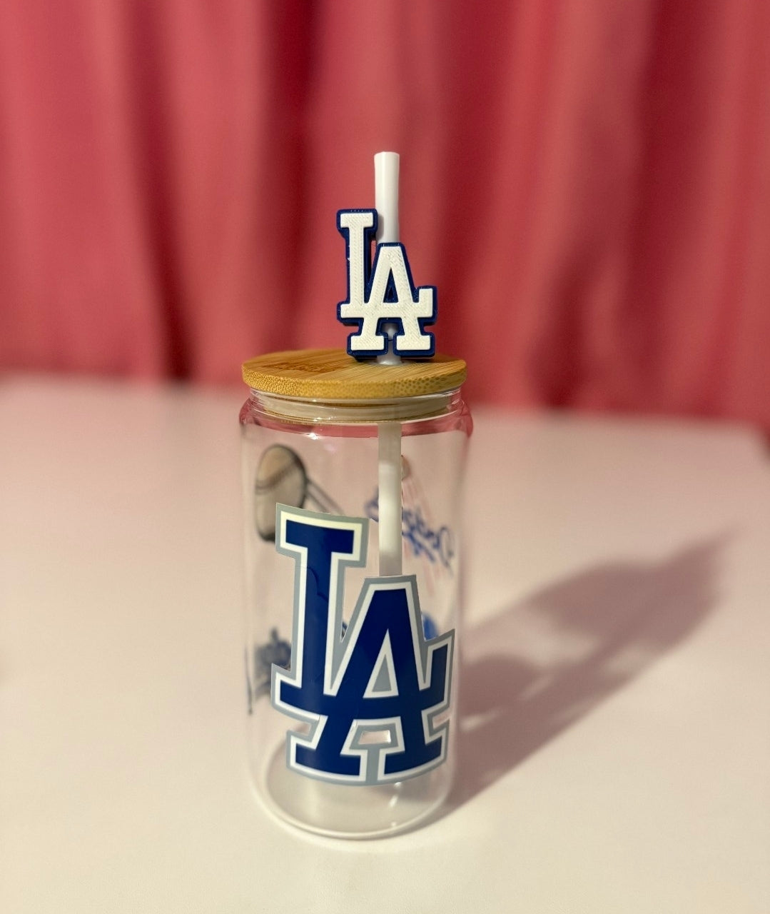 Dodgers Libbey Cup with 3d Straw Topper
