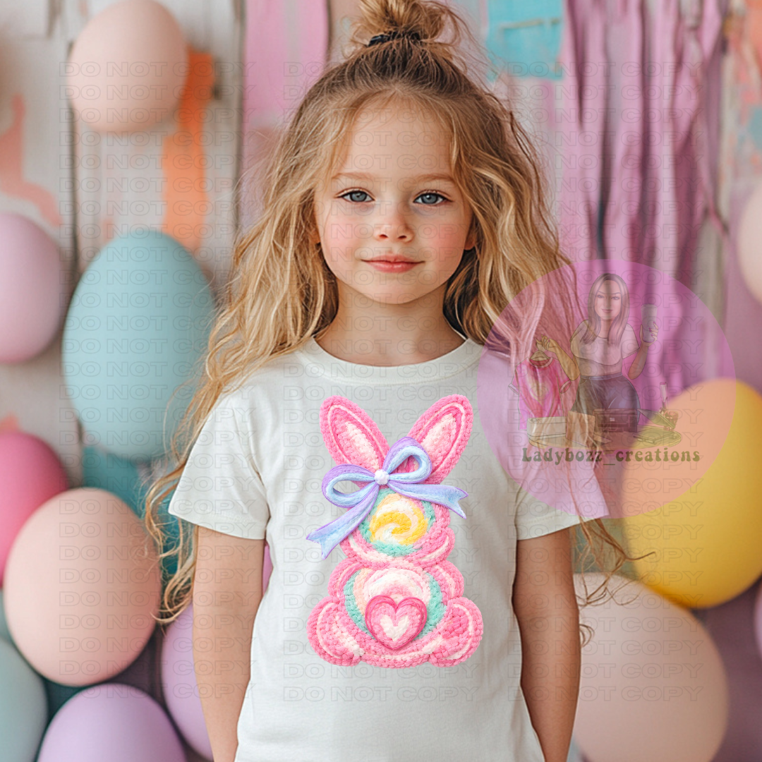 Easter Bunny Faux Embroidery/kids/tshirts