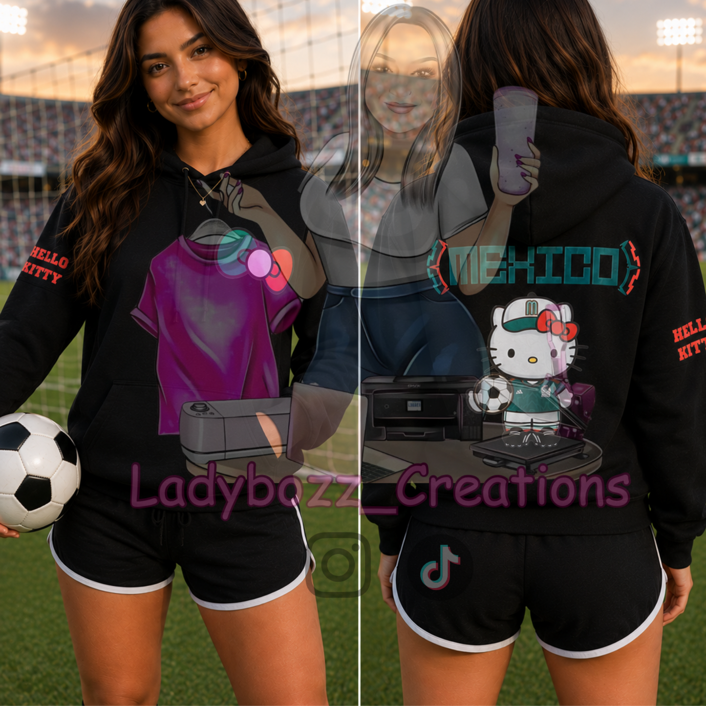 Mexico Hello Kitty Soccer Hoodie