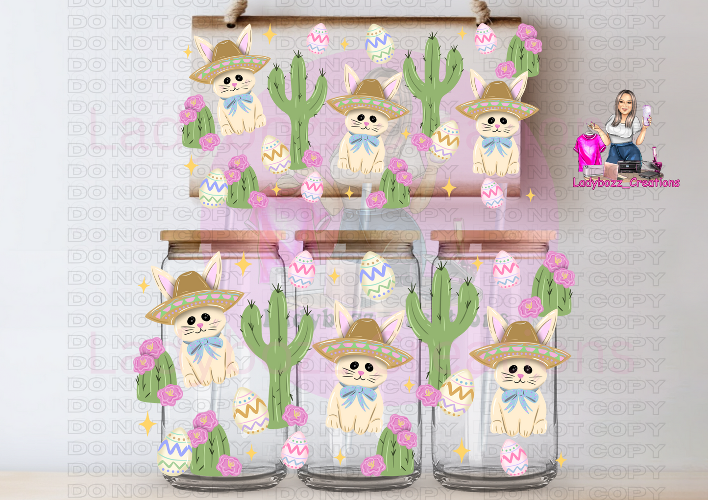 Bunny with Hat/Libbey Cup or wrap only 10