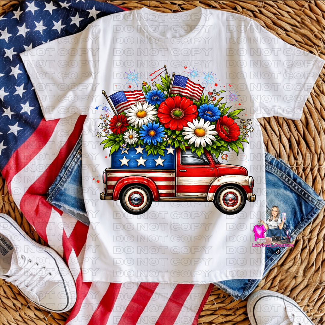 4th of July/Flower Truck/Tshirt or print only/