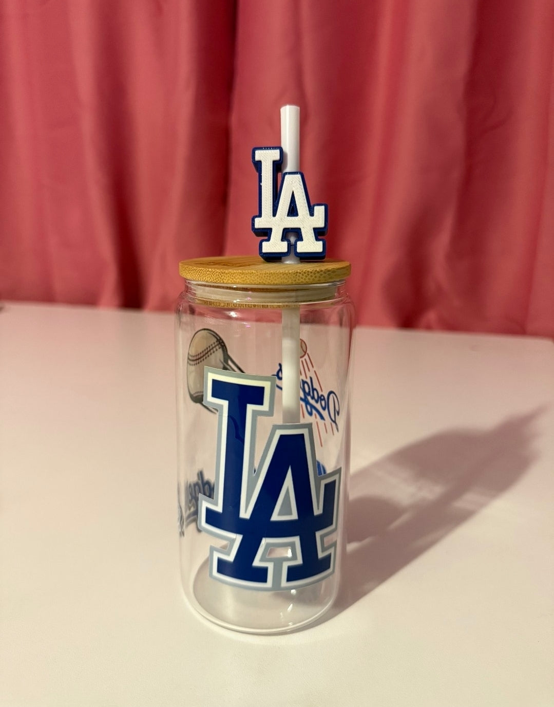 Dodgers Libbey Cup with 3d Straw Topper