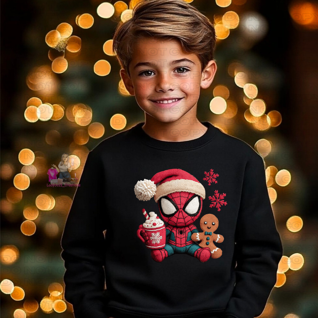 Boys Christmas Spiderman/kids/tshirt or sweatshirt