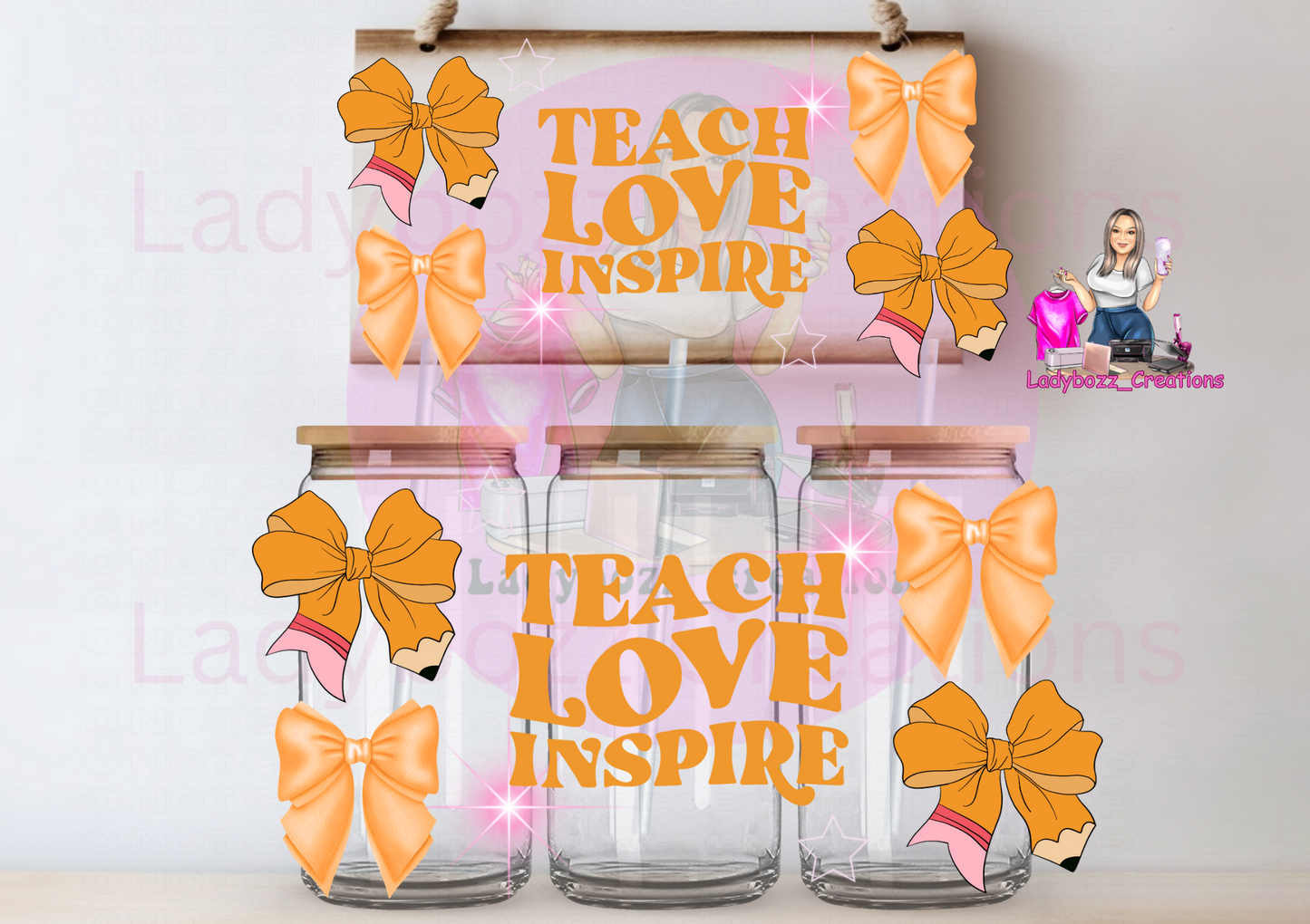 Teacher Pencil/Coquette/libbey wrap only/2 wraps