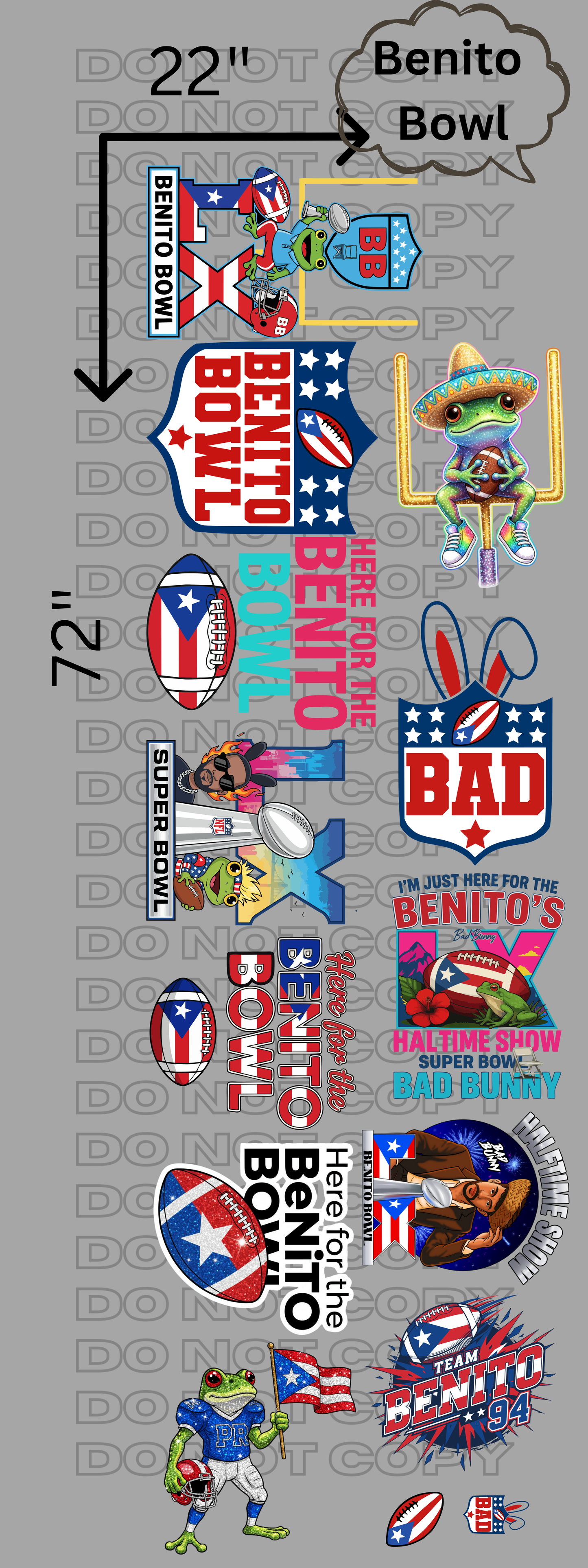 Benito Bowl/Bad Bunny/NFL/DTF Gangsheet/Premade
