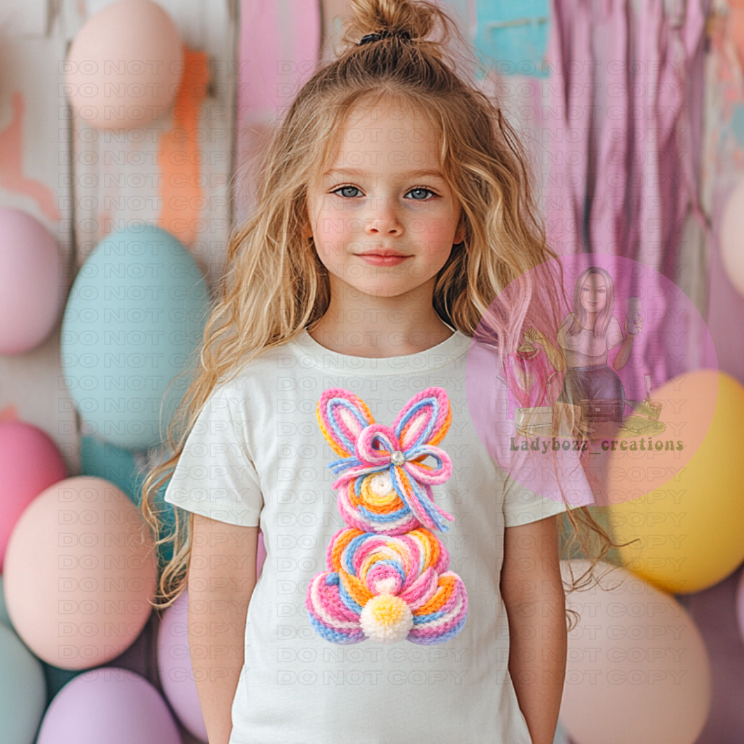 Easter Bunny Faux Embroidery/kids/tshirts