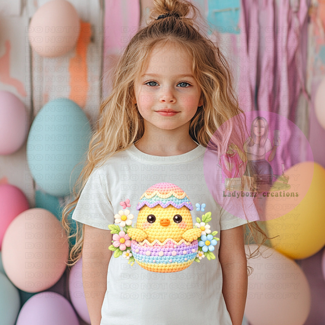 Easter Egg Bunny Faux Embroidery/kids/tshirts D20
