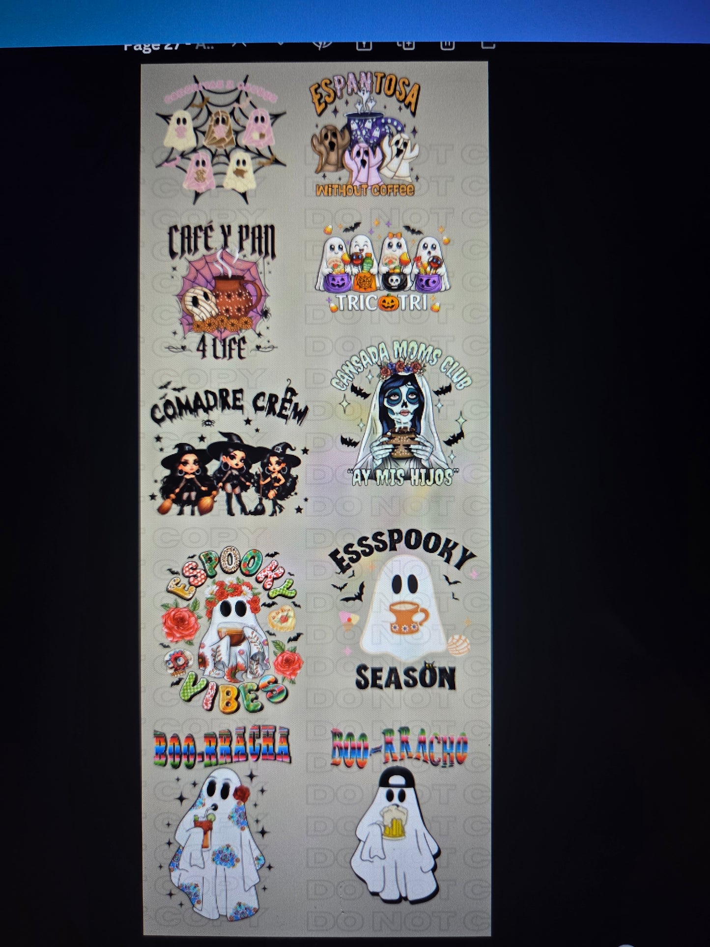 Halloween/Hispanic Ghost /DTF Gangsheet/Premade
