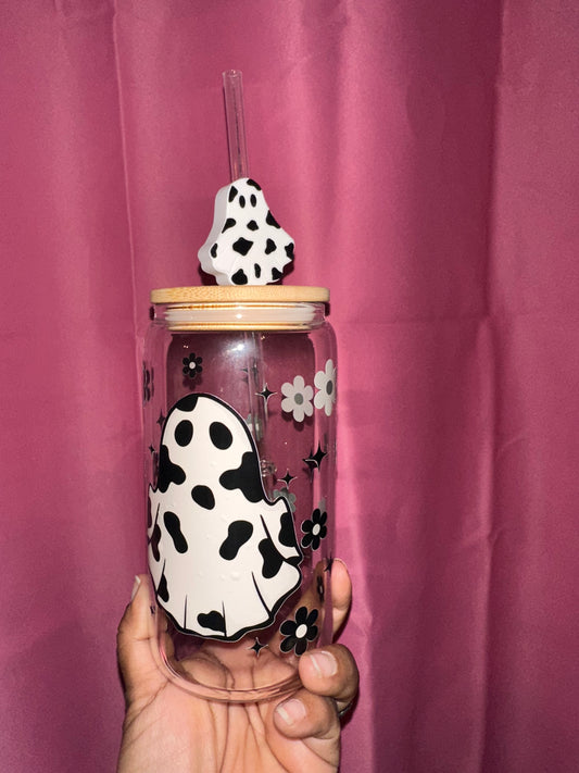 Cow Ghost print STRAW TOPPER ONLY