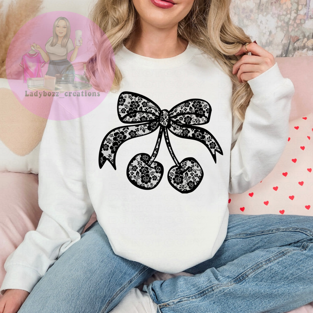 Cherry Coquette Mesh Sweater