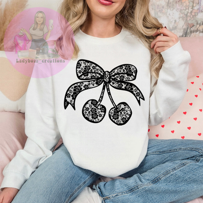 Cherry Coquette Mesh Sweater