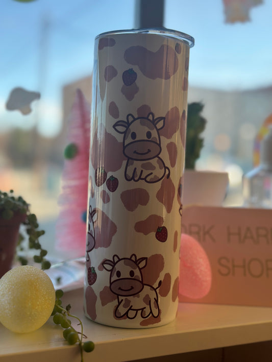 Pink cow tumbler