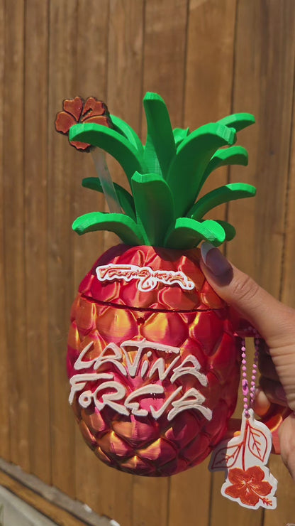Pineapple 3D Printed Koozie Gift Set/Tropicoqueta/3d/Karol G inspired