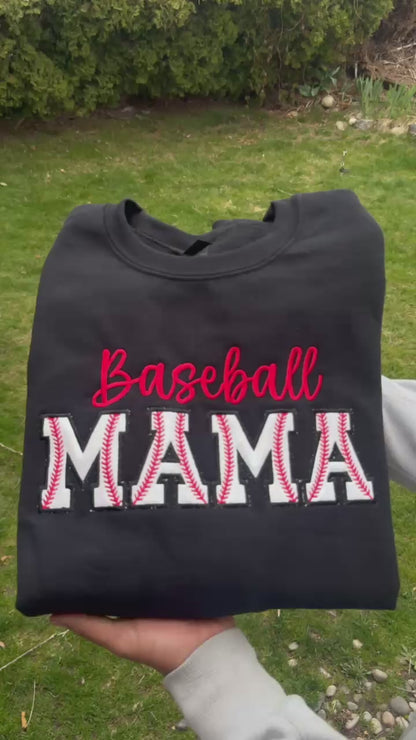 Baseball Mama/Custom Embroidery/Sweaters/with sleeve name