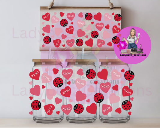 Hearts with Ladybug