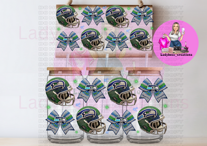 Football Team Faux Glitter Libbey WRAP ONLY