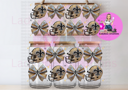 Football Team Faux Glitter Libbey WRAP ONLY