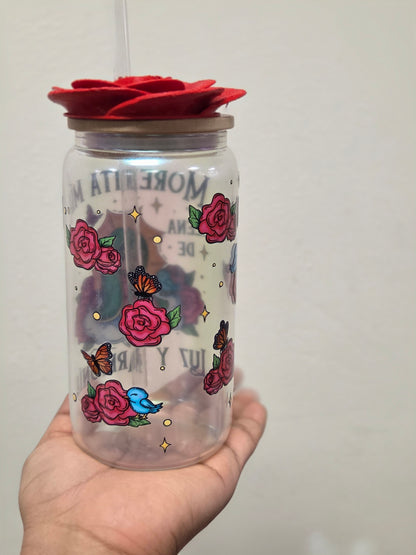 Virgencita/Mexican/Libbey Cup with Rose/3D Top