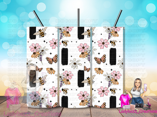 Bees and Butterflies/ Tumbler/ or sublimation print