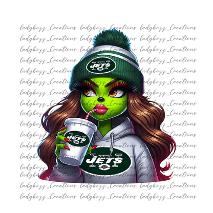 Green girl Football /Every Team Available/PRINT ONLY