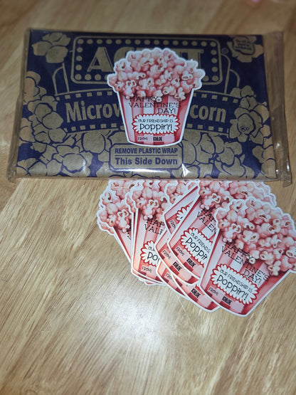 Popcorn Sticker Sheet/Valentines