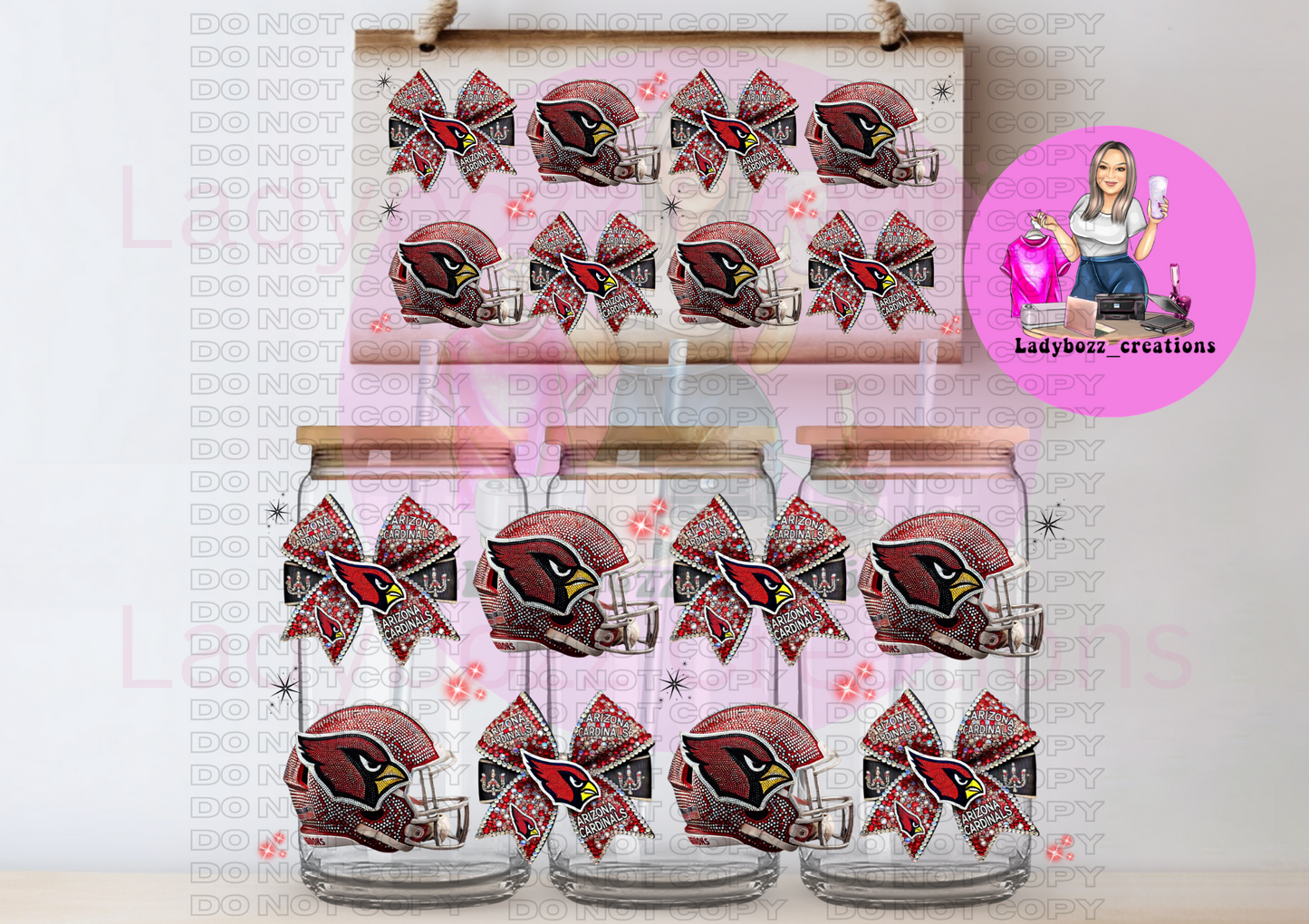 Football Team Faux Glitter Libbey WRAP ONLY