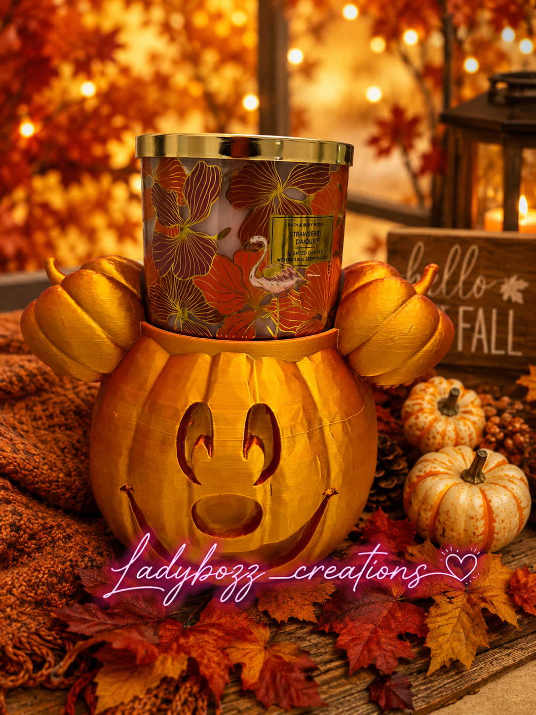 Mickey-Inspired Pumpkin Candle Holder – 3D Printed