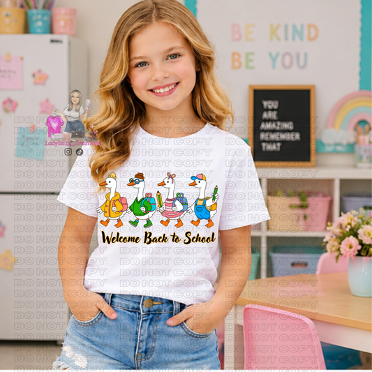 Welcome Back to School Ducks/School/kids/tshirts