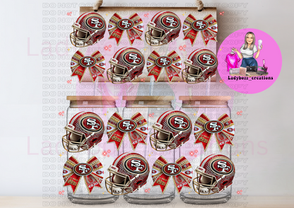 Football Team Faux Glitter Libbey WRAP ONLY