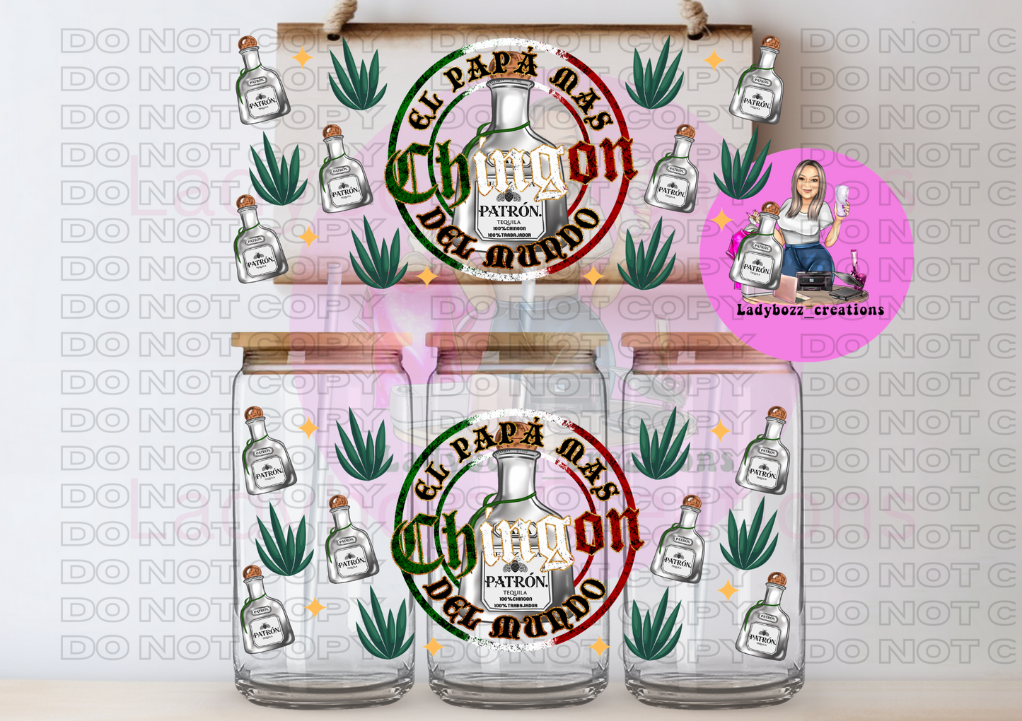 Papa Chingon/Patron/2 Wraps Only or Libbey Cup